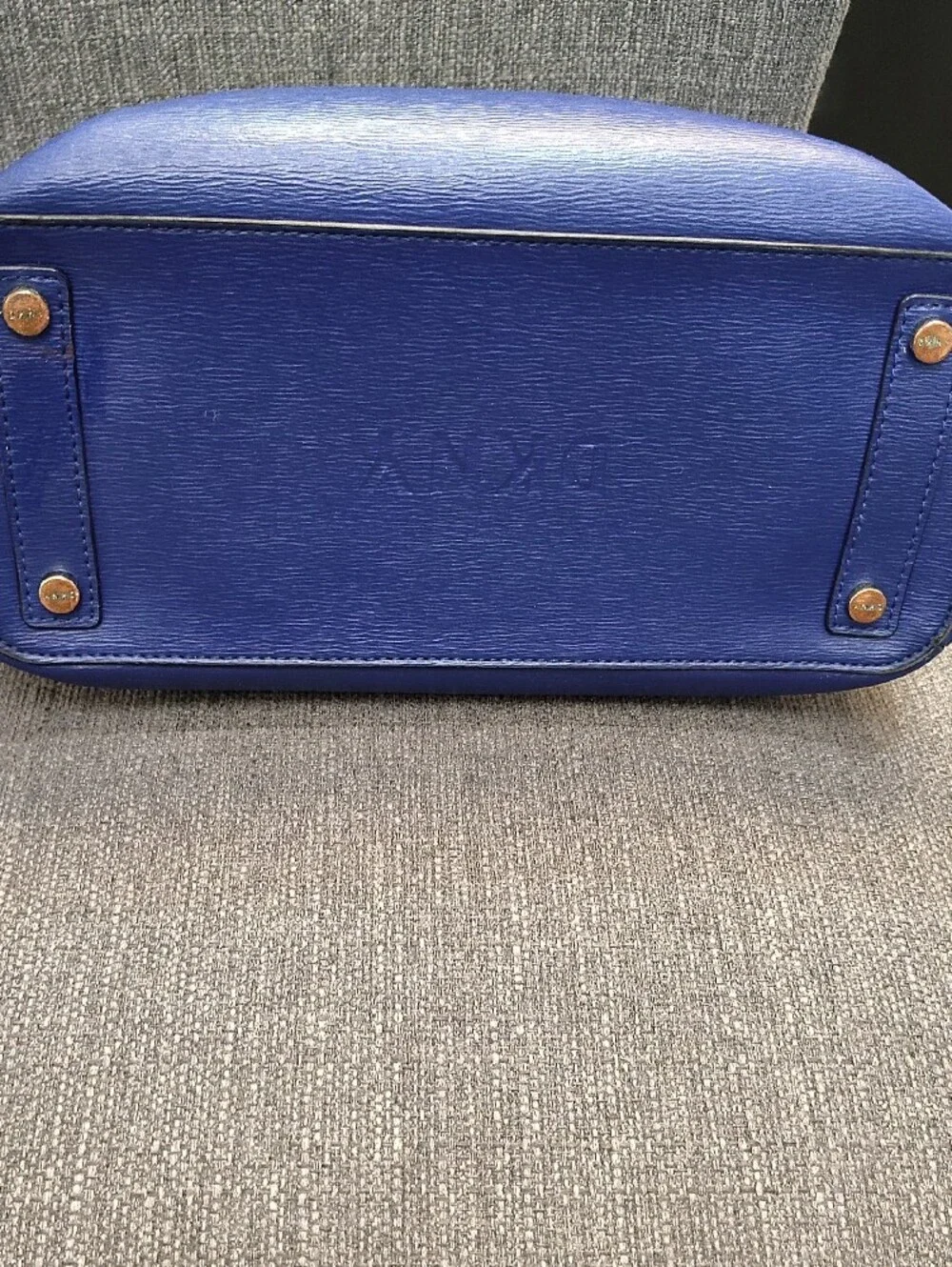 DKNY Royal Blue Textured Leather Satchel